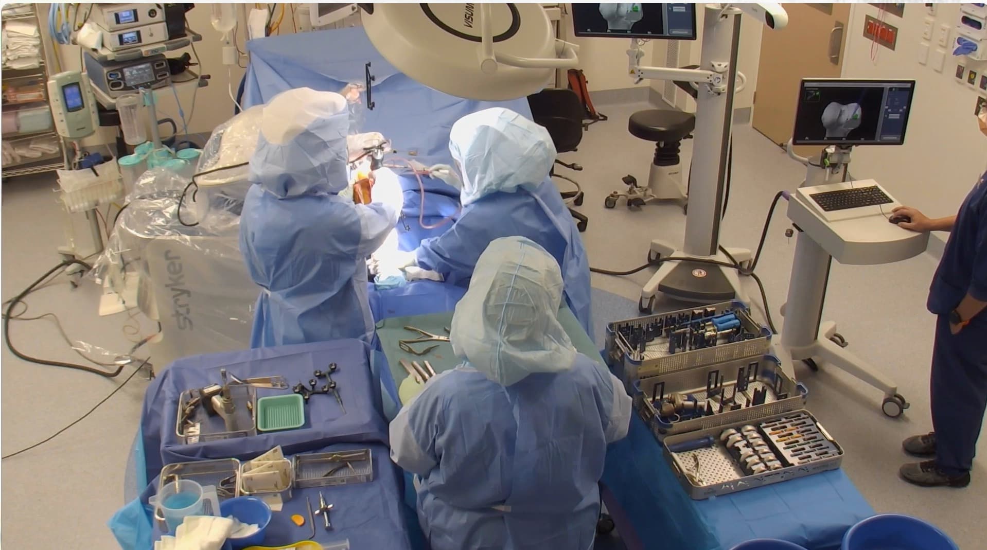 Robotic-assisted joint replacement in theatre